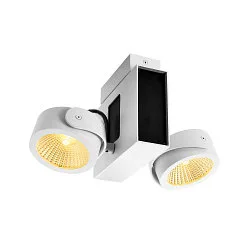 Premium LED Wall and Ceiling luminaire TEC KALU CL, Double, TRIAC dimmable, 31W 1900lm, 24° 3000K, white / black
