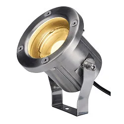LED Außenstrahler NAUTILUS 10 SPOT LED, IP55 IK04, 9W 3000K 520lm 60°, mit IP-Steckerkabel, neigbar, Edelstahl 316