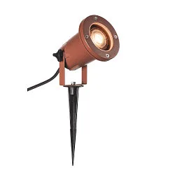 Outdoor Aufbau- / Erdspieß-Strahler BIG NAUTILUS, IP65 IK06, GU10 QPAR51, neigbar, mit Steckerkabel, rostfarben