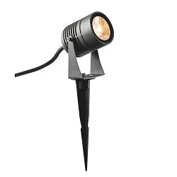 Outdoor LED Erdspieß-Leuchte LED SPIKE, IP55 IK06, 6W 3000K 400lm 40°, mit IP-Steckerkabel, neigbar, anthrazit