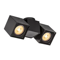 Wand- und Deckenleuchte ALTRA DICE II, 2x GU10, horizontal + vertikal drehbar, Schwarz