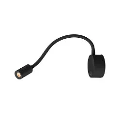 Premium-LED Displayleuchte DIO FLEX PLATE, mit Flex-Arm und Schalter, 1.9W 45°, 2700K 70lm, Schwarz