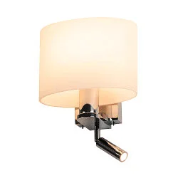 LED Wandleuchte KENKUA SPOT LED, E27, 40W, 25°, 3000K, 200lm, chrom, Glas milchig