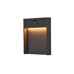 LED Außenwandleuchte FLATT SENSOR, IP54 IK03, eckig, mit Sensoren, 13W 3000/4000K (CCT Switch), anthrazit matt