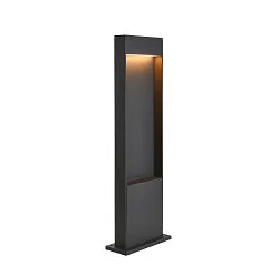 Outdoor LED Stehleuchte FLATT POLE, IP65 IK03, eckig, 65cm, 10W 3000/4000K (CCT Switch), offenes Kabelende, anthrazit / braun
