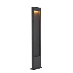 Outdoor LED Stehleuchte FLATT POLE, IP65 IK03, eckig, 100cm, 10W 3000/4000K (CCT Switch), offenes Kabelende, anthrazit / braun