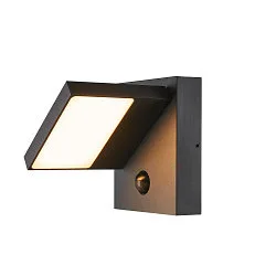 LED Außenwandleuchte ABRIDOR SENSOR, IP54 IK03, 12W 3000/4000K (CCT Switch) 980lm, schwenkbar, Anthrazit