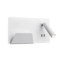 LED Wandleuchte SOMNILA SPOT Indoor, 13W, 3000K, Spot 65lm,  inkl. USB Anschluss, Spot links, weiß, Back light 646lm