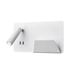 LED Wandleuchte SOMNILA SPOT Indoor, 13W, 3000K, Spot 65lm,  inkl. USB Anschluss, Spot rechts, weiß, Back light 646lm