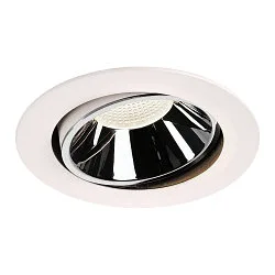 LED Deckeneinbauleuchte NUMINOS DL XL, 4000K, IP20, dreh-/schwenkbar, 20°, 3750lm, UGR 18, Weiß / Chrom