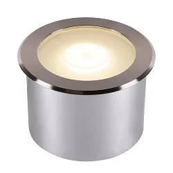 LED Boden-Einbauleuchte DASAR FLAT 120, IP67/IP65 IIK08, Ø 12cm, befahrbar bis 5t, Edelstahl 304 / Glas, 7W 3000K 520lm 125°