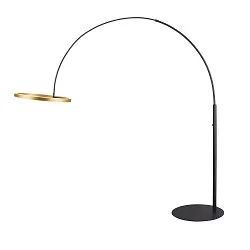 floor lamp ONE BOW FL up / down, brass, black dimmable