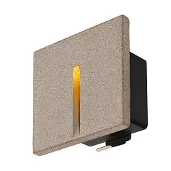 Outdoor LED Wand-Einbauleuchte CONCRETO EL CUT, IP65 IK03, 10 x 10cm, 700mA, 3.2W 3000K 15lm 15°, Beton /  Aluminium, grau