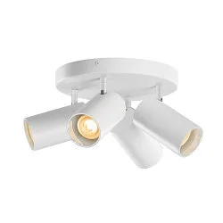 Wand- und Decken-Spot-Rondell ASTO TUBE QUADRUPLE, IP20, zylindrisch, 4-flammig, 4x GU10 max. 10W, weiß