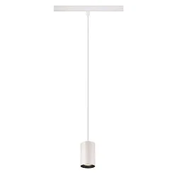 LED Niedervolt-Schienen Pendelleuchte NUMINOS® XS, 48V, 8.7W 4000K 40°, DALI 2 dimmbar, matt weiß / innen matt schwarz