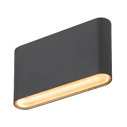 LED Outdoor Wandaufbauleuchte OVAL 14 WL, 5,7W, 2700/3000K, 560lm, CRI80, IP65, schwarz