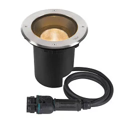 LED Bodeneinbauleuchte DASAR® L SYM, IP67 IK10, 19W 3000K 1950lm 24°, neigbar, befahrbar, DALI, Edelstahl, rund