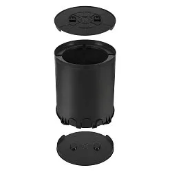 Zubehör für LED Boden-Einbauleuchte DASAR® XL - Montagegehäuse, universell, Kabelöffnungen 20+25+32mm, Nylon, schwarz