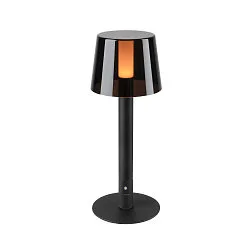 Outdoor LED Akku-Leuchten Set TAHA, IP65 IK03, 5W 2700K 200lm, 3-stufig dimmbar, inkl. 2 Schirmen + Zubehör, schwarz