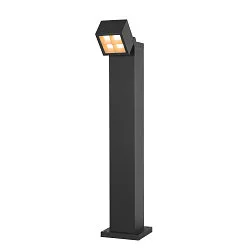 Outdoor LED Stehleuchte S-CUBE 75, IP65 IK04, 15W 2700/3000K (CCT Swich) 1000/1200lm 80°, dimmbar, neigbar, anthrazit