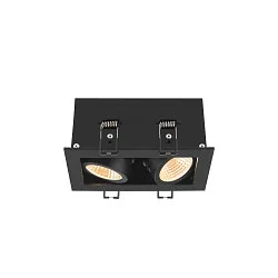 LED Deckeneinbauleuchte KADUX DOUBLE, 38°, 3000K, 1550lm, IP20, quadratisch, dimmbar, schwarz