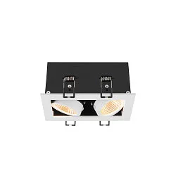 LED Deckeneinbauleuchte KADUX DOUBLE, 38°, 3000K, 1550lm, IP20, quadratisch, dimmbar, weiß/schwarz