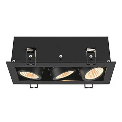 LED Deckeneinbauleuchte KADUX TRIPLE, 38°, 3000K, 2350lm, IP20, quadratisch, dimmbar, schwarz