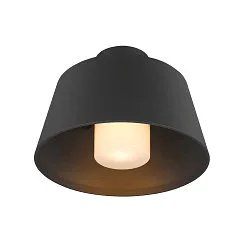 Outdoor Deckenleuchte PHOTONI, IP65 IK08, E27, Aluminium, seeluft-beständig, schwarz matt / opal