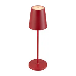 battery table lamp VINOLINA TWO 3-CCT 3-fold, CCT Switch, with touch dimmer, conical, with charging station IP65, red dimmable