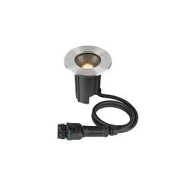 LED Bodeneinbauleuchte DASAR® M, IP67 IK10, 6.5W 3000K 450lm 24°, DALI dimmbar, schwenkbar, befahrbar, Edelstahl, rund