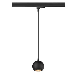 3-phase pendant luminaire LIGHT EYE® 90 down, ball shaped GU10 IP20, black matt dimmable