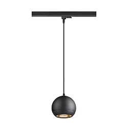 3-Phasen Pendelleuchte LIGHT EYE® 150, Ø 15cm, GU10 QPAR111 max. 13W, Stahl, inkl. Adapter, matt schwarz
