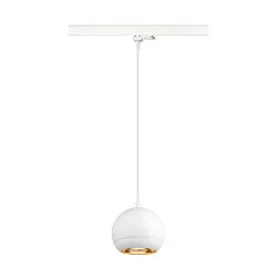 3-phase pendant luminaire LIGHT EYE® 150 down, ball shaped GU10 IP20, white matt dimmable