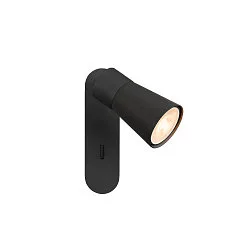Wand- und Deckenleuchte PURI 2.0 CONE, rechteckig, mit Schalter, GU10 max. 6W, schwarz