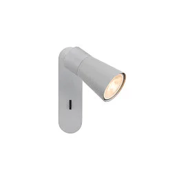 Wand- und Deckenleuchte PURI 2.0 CONE, rechteckig, mit Schalter, GU10 max. 6W, grau