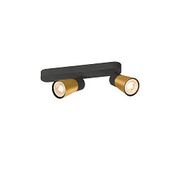 wall and ceiling luminaire PURI 2.0 - CONE 2 flames, asymmetrical GU10 IP20, gold, black dimmable