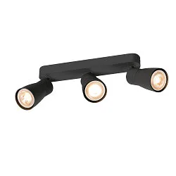 wall and ceiling luminaire PURI 2.0 - DOME 3 flames, long GU10 IP20, black dimmable