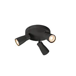 Wand- und Deckenleuchte PURI 2.0 DOME, rund, 3x GU10 max. 6W, schwarz