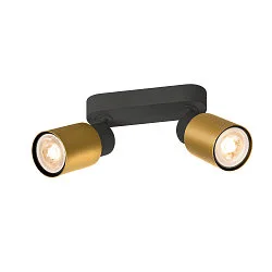 Wand- und Deckenleuchte PURI 2.0 TUBE, Long, 2x GU10 max. 6W, schwarz / gold