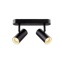 wall and ceiling luminaire NOBLO® DOUBLE PHASE DTW 2 flames, round, Dim-To-Warm IP20, black dimmable