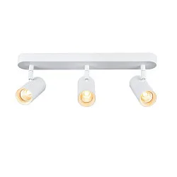 wall and ceiling luminaire NOBLO® TRIPLE PHASE 3 flames, cylindrical, cardanic swivelling IP20, white dimmable