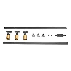 1-phase spot PURI 2.0 set of 3 GU10 IP20, gold, black, lacquered dimmable