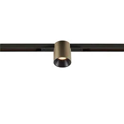 LED Spot FIXT-IT!, 48V, DALI, rund, für Einbauschiene, 36°, 7W, 2700K, 800lm, UGR<19, IP20, dimmbar, bronze/schwarz