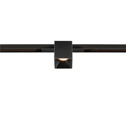 LED Spot FIXT-IT!, 48V, DALI, eckig, für Einbauschiene, 36°, 7W, 2700K, 800lm, UGR<19, IP20, dimmbar, schwarz/schwarz