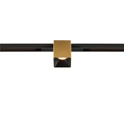 LED Spot FIXT-IT!, 48V, DALI, eckig, für Einbauschiene, 36°, 7W, 2700K, 800lm, UGR<19, IP20, dimmbar, gold/schwarz