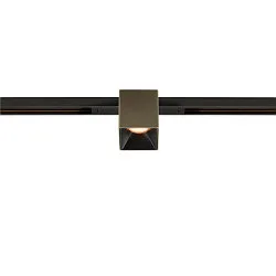 LED Spot FIXT-IT!, 48V, DALI, eckig, für Einbauschiene, 36°, 7W, 2700K, 800lm, UGR<19, IP20, dimmbar, bronze/schwarz