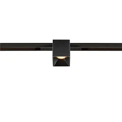 LED Spot FIXT-IT!, 48V, DALI, eckig, für Einbauschiene, 36°, 7W, 3000K, 865lm, UGR<19, IP20, dimmbar, schwarz/schwarz