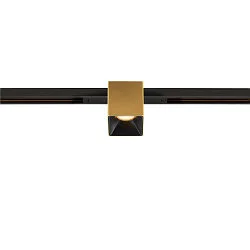 LED Spot FIXT-IT!, 48V, DALI, eckig, für Einbauschiene, 36°, 8W, 2000-3000K, 495lm, UGR<19, IP20, dimmbar, gold/schwarz