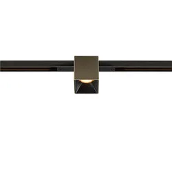 LED Spot FIXT-IT!, 48V, DALI, eckig, für Einbauschiene, 36°, 8W, 2000-3000K, 495lm, UGR<19, IP20, dimmbar, bronze/schwarz