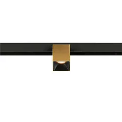 LED Spot FIXT-IT!, 48V, DALI, eckig, für Aufbauschiene, 36°, 7W, 2700K, 800lm, UGR<19, IP20, dimmbar, gold/schwarz